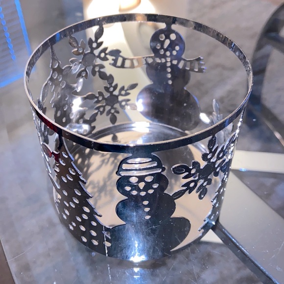 Bath & Body Works 3 wick candle holder - Christmas trees, Snowmen & Snowflakes - Picture 1 of 5